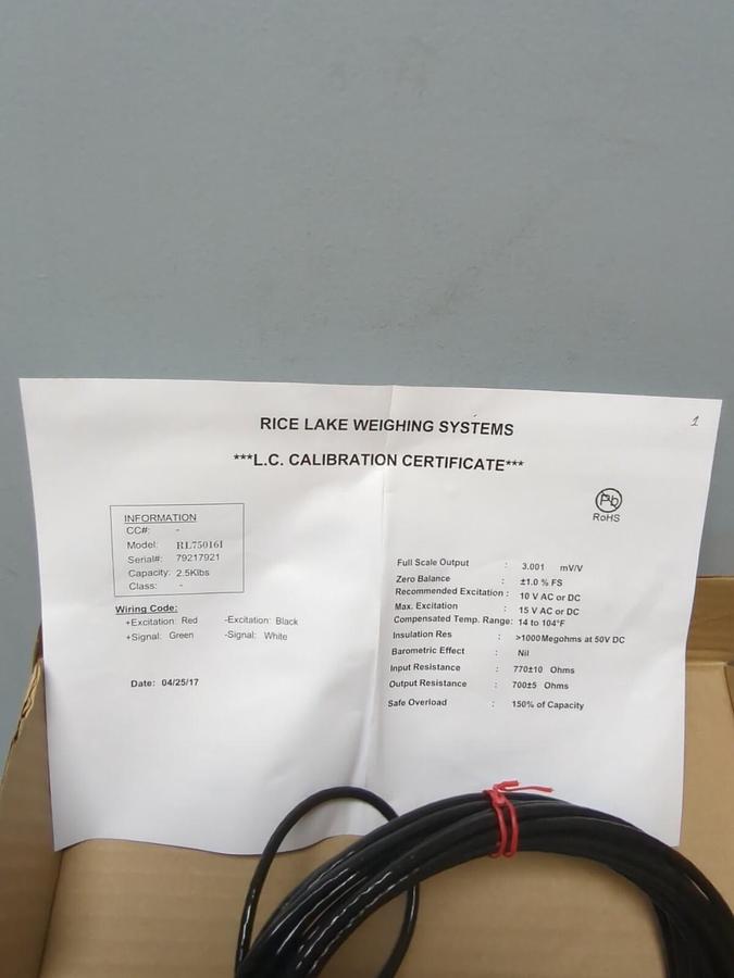RICE LAKE,RL750161-2.5K,WEIGHING LOAD CELL 2.5K LBS