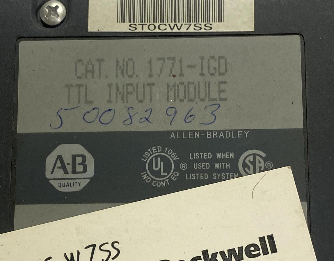 Used ALLEN BRADLEY,1771-IGD TTL,INPUT MODULE REFURBISHED