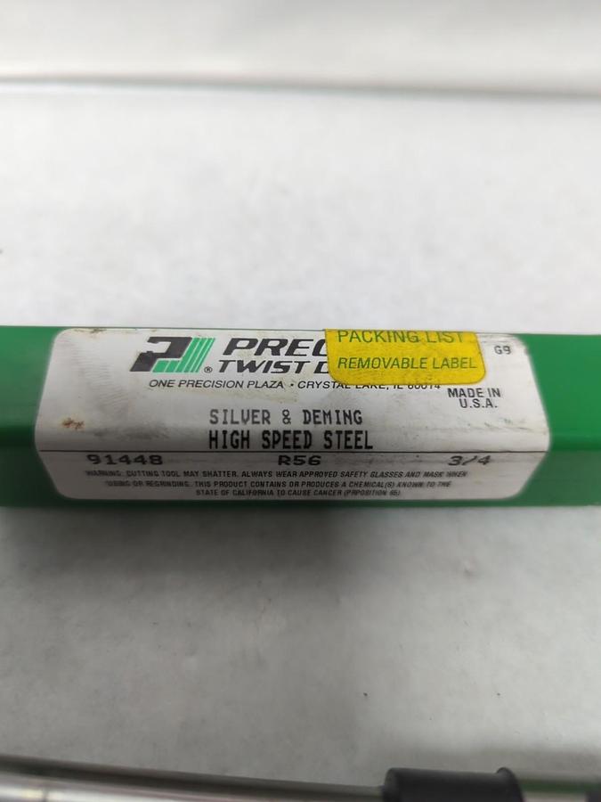 PRECISION TWIST DRILL,R56 SILVER & DEMIG HIGH SPEED STEEL 3/4 INCH NOS