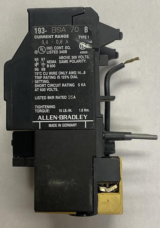 Allen Bradley,193-BSA70,Ser B Overload Relay NOS