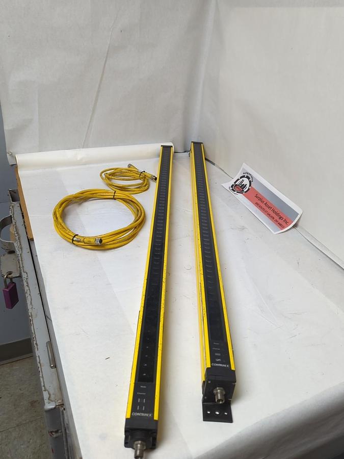Used CONTRINEX,YBB-30R4-0900-G012/YBB-30S4-0900-G012,LIGHT CURTAIN TRANS./REC SET
