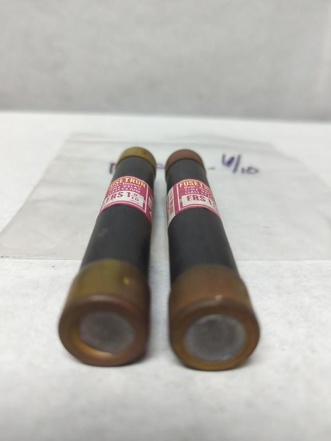 Used COOPER BUSSMANN,FRS-R 1-6/10,FUSETRON 1-6/10 AMP FUSE LOT OF 2 PRE-OWNED