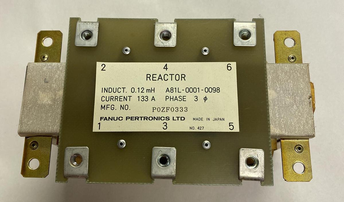 Used FANUC,A81L-0001-0098,LINE REACTOR 133 AMP 0.12 MH 3 PHASE
