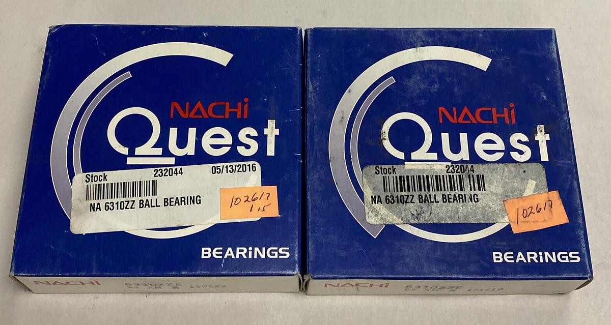 Used Niachi,6310ZZE,Ball Bearing Lot of 2 NOS