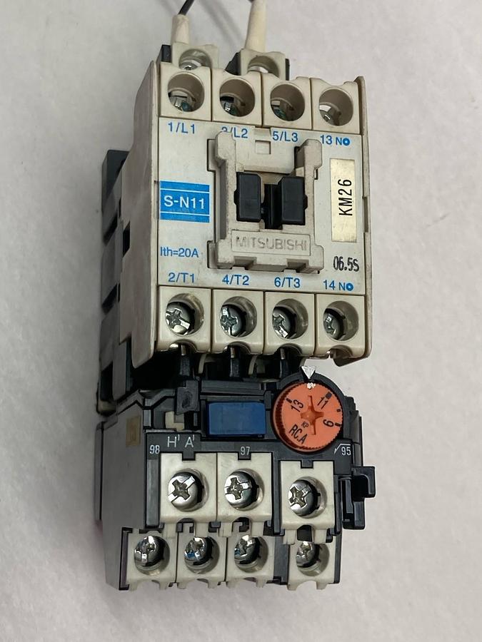 Used Mitsubishi,S-N11,Magnetic Contactor 20A w/TH-N12KP Overload Relay