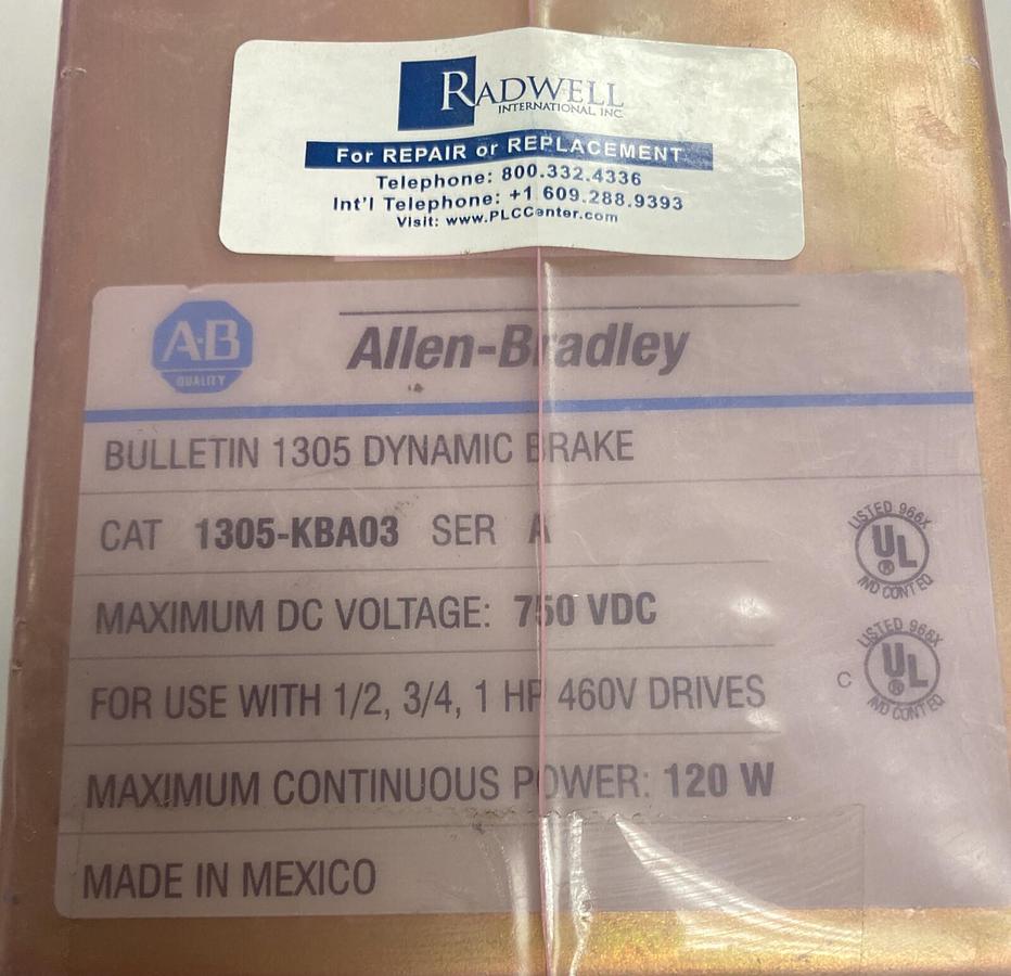 Used ALLEN BRADLEY,1305-KBA03,SER. A DYNAMIC BRAKE 750VDC