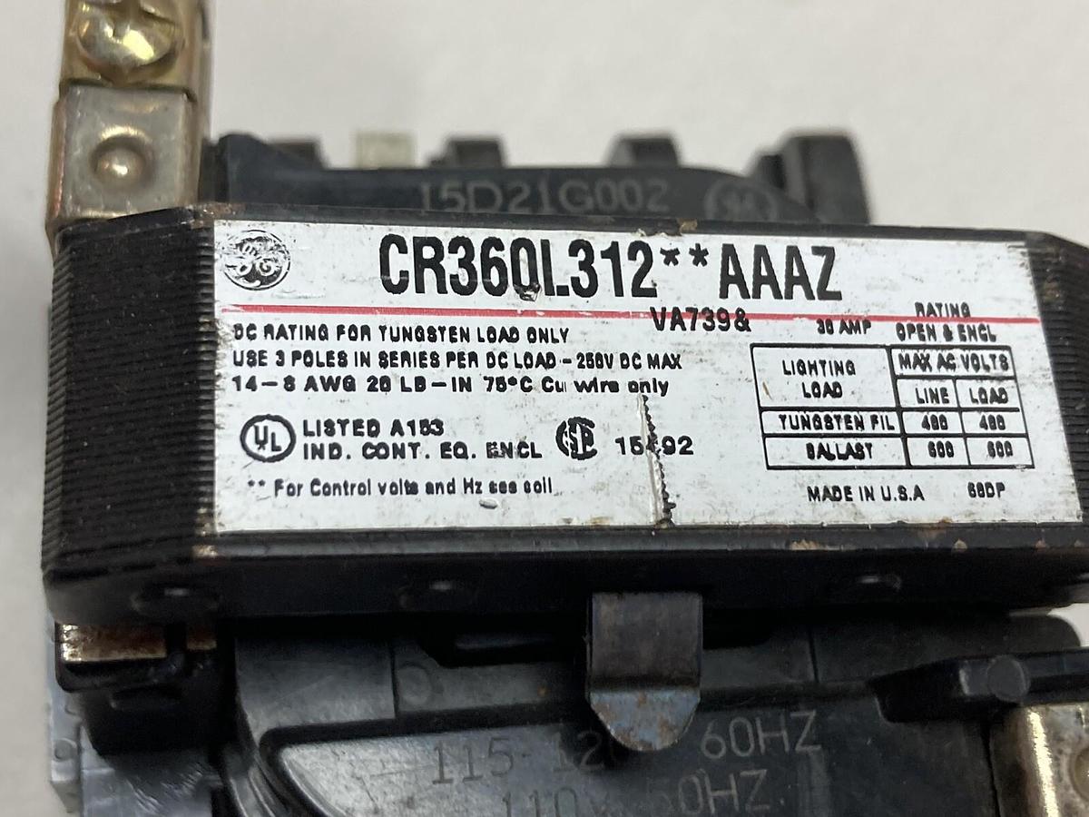 Used General Electric,CR360L312,Contactor Ser A 115-120V 60hz