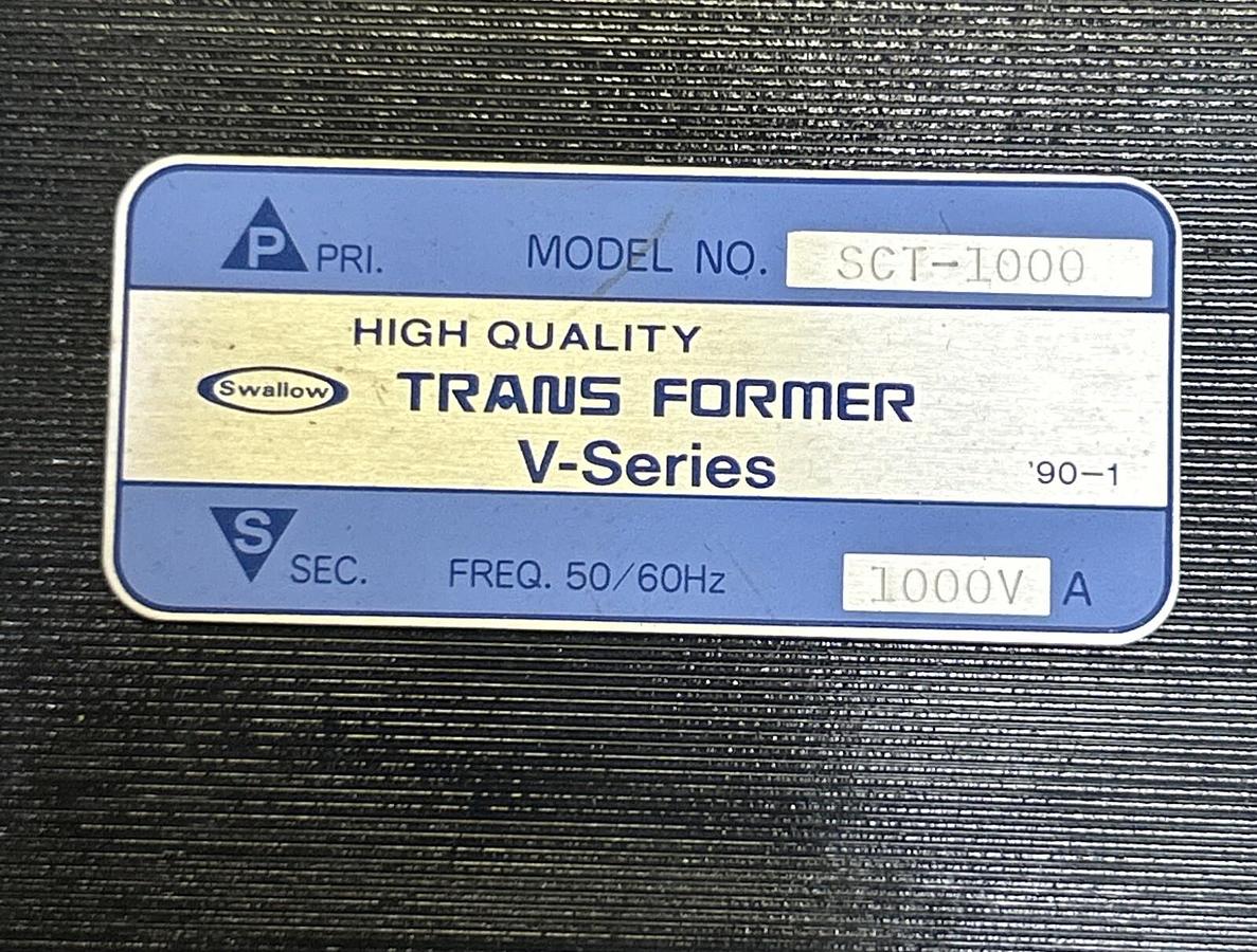 Used SWALLOW,SCT-1000,TRANSFORMER 1000VA 50/60HZ