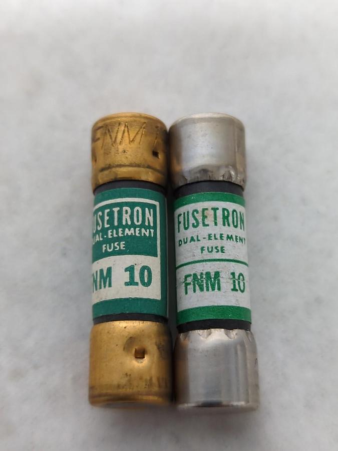 COOPER BUSSMANN,FNM 10,FUSETRON 10 AMP FUSE LOT OF 2 NOS