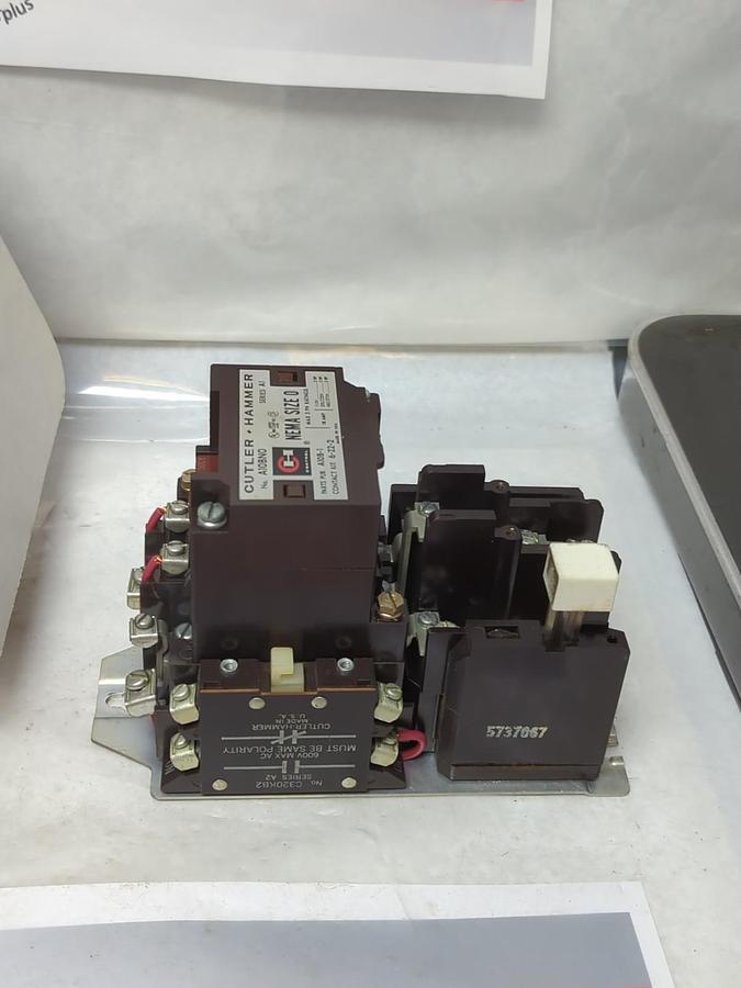 Used CUTLER-HAMMER,A10BN0,CONTACTOR 3-POLE 18 AMP SIZE 0 PRE-OWNED