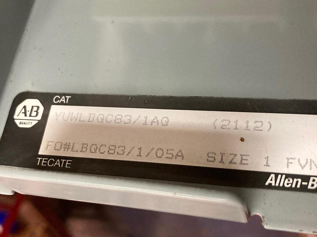 Used Allen-Bradley,2100 2112,Size 1 Fused MCC 12 Inch Starter Bucket