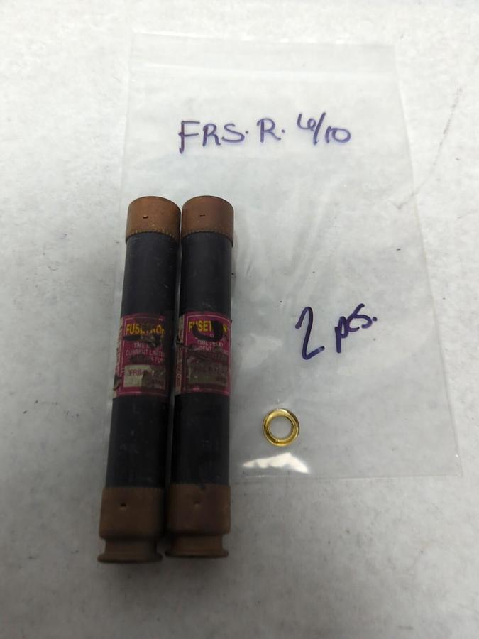Used COOPER BUSSMANN,FRS-R-6/10,FUSETRON 6/10 AMP FUSE LOT OF 2 PRE-OWNED