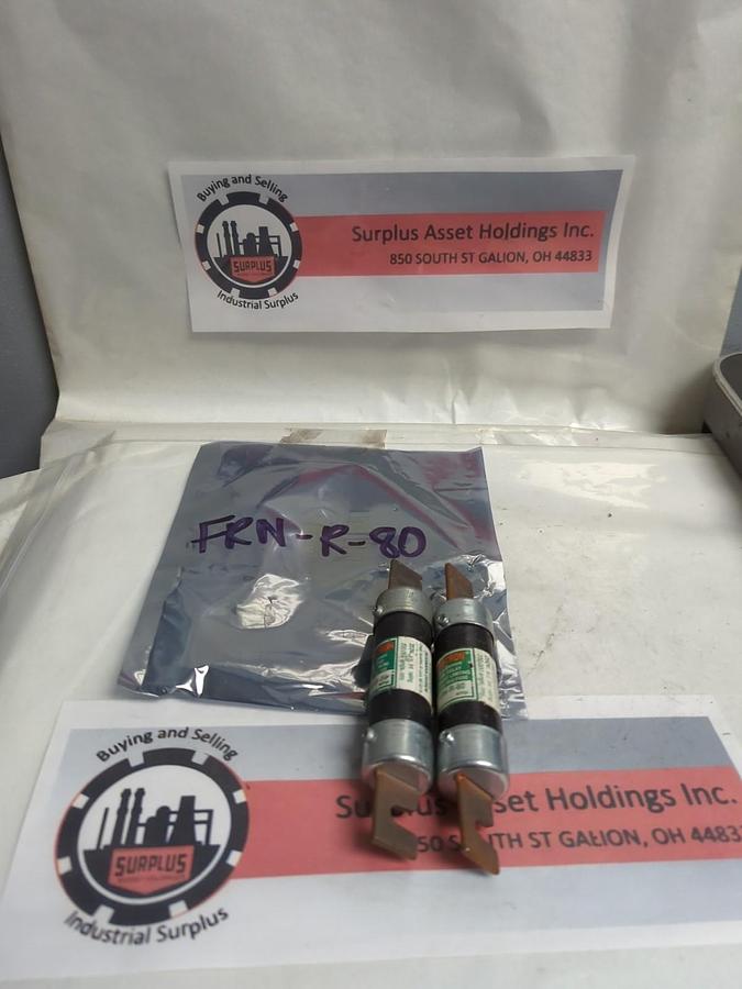 Used COOPER BUSSMANN,FRN-R-80,FUSETRON 80 AMP FUSE LOT OF 2 PRE-OWNED