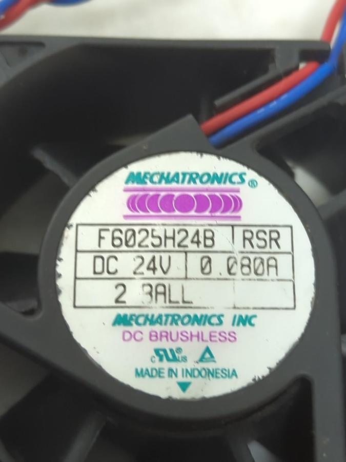 Used MECHATRONICS,F6025H24B,AXIAL FAN 24V 0.080A LOT OF 2 PRE-OWNED
