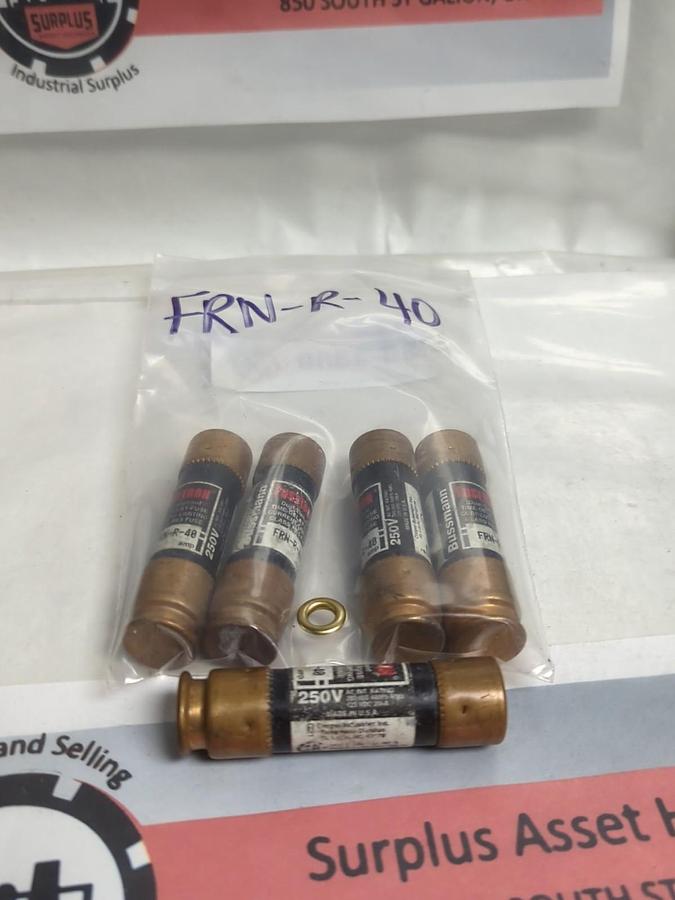 Used COOPER BUSSMANN,FRN-R-40,FUSETRON 40 AMP FUSE LOT OF 5 PRE-OWNED