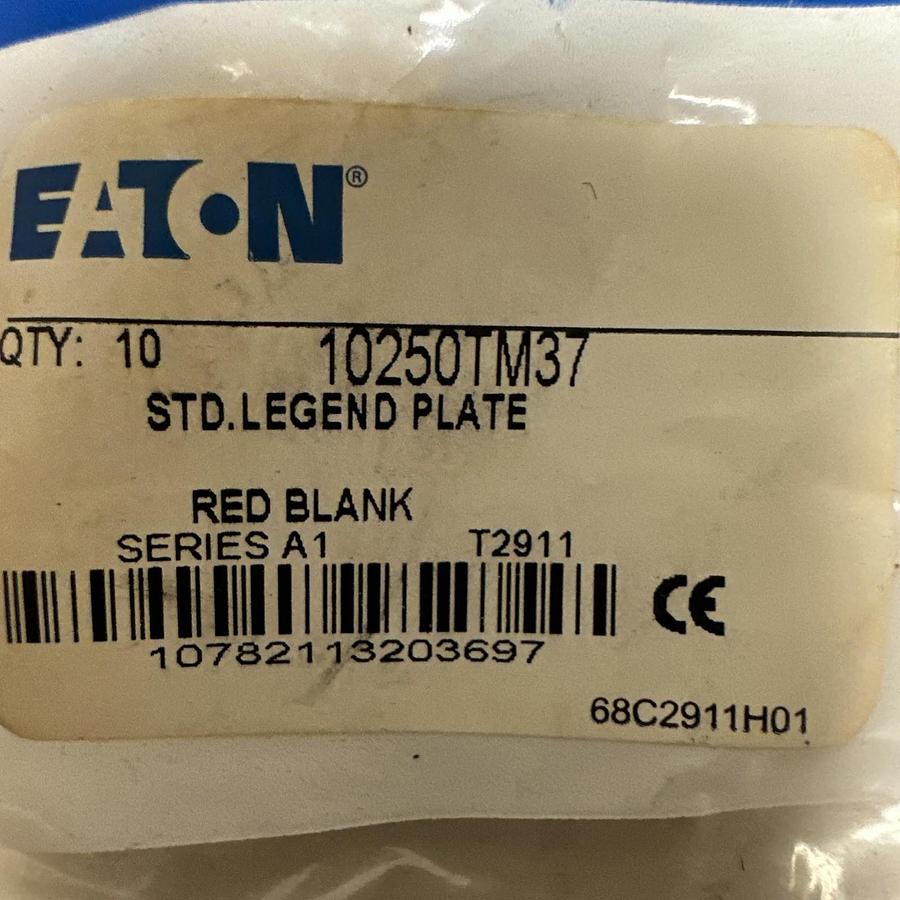 Used Cutler-Hammer,10250TM37,STD Legend Plate RED QTY 10