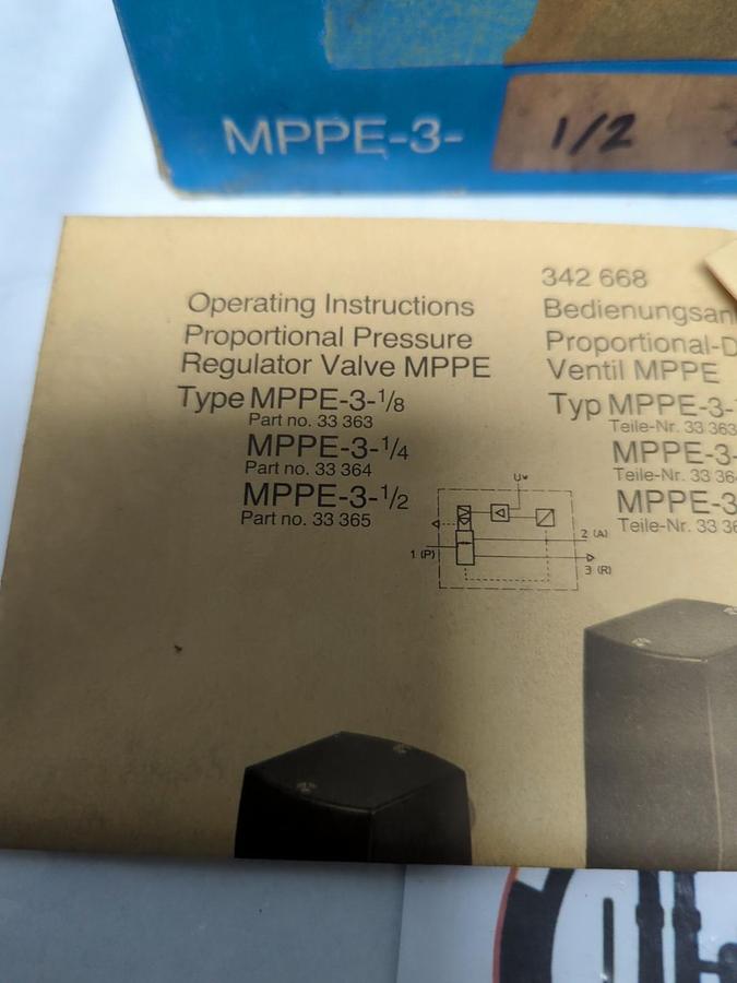 FESTO PNEUMATIC,MMPE-3-1/2 33365,PROPORTIONAL PRESSURE REGULATOR VALVE NOS
