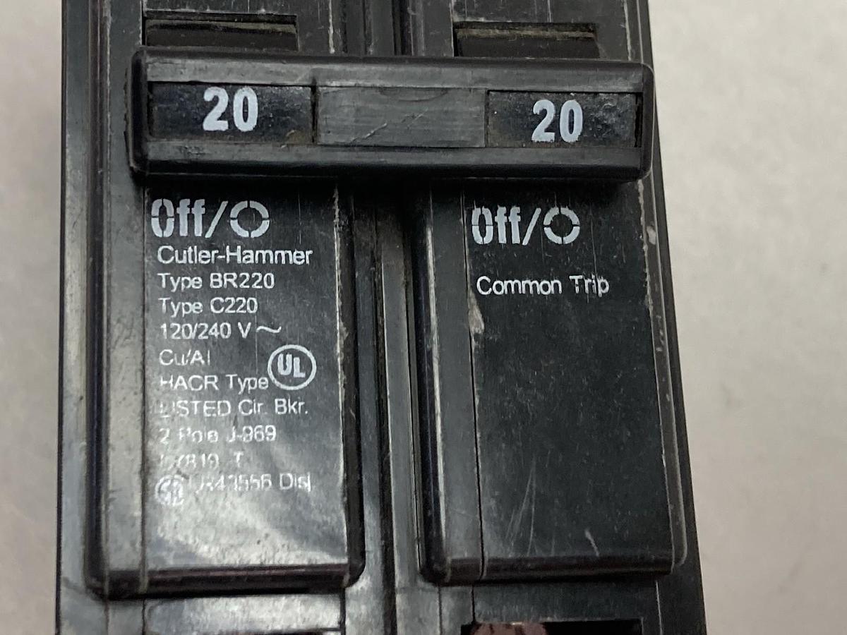 Cutler-Hammer,BR220,Type C220 1-Pole Circuit Breaker 20A 120/240V