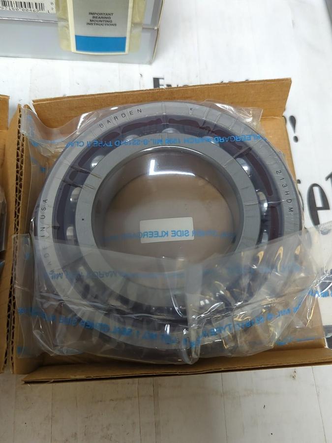 BARDEN,213HDM,PRECISION ANGULAR CONTACT BEARINGS SET OF 2 NOS