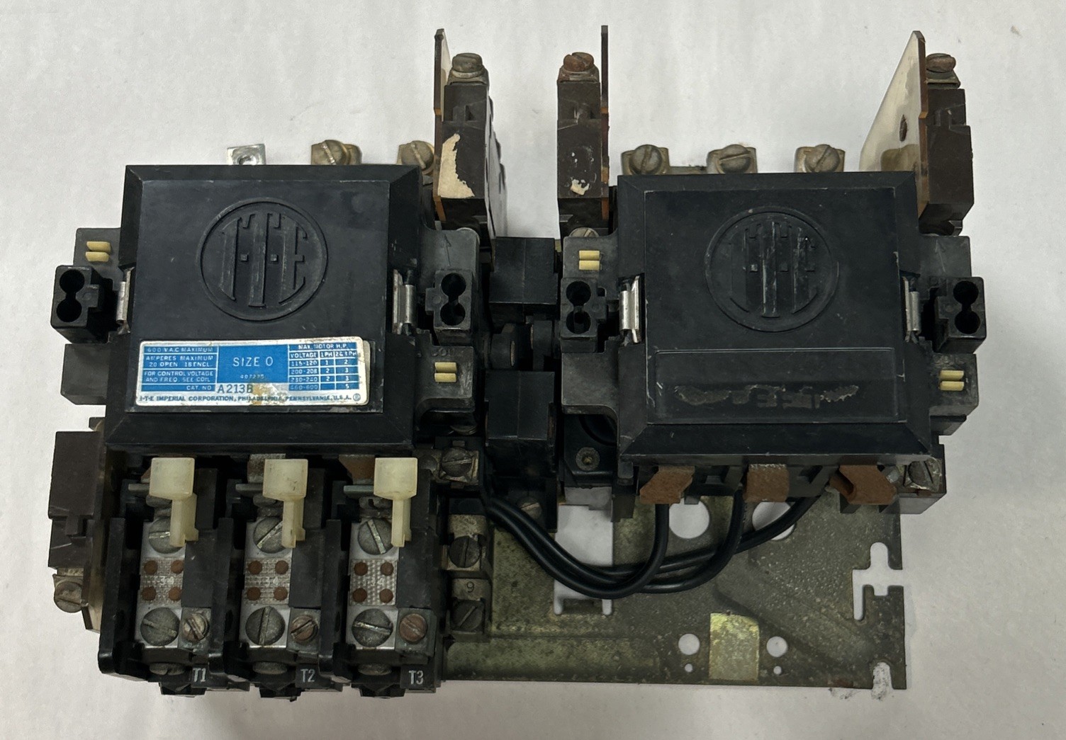 Used ITE,A213B,REVERSING STARTER SIZE 0 20A 600V