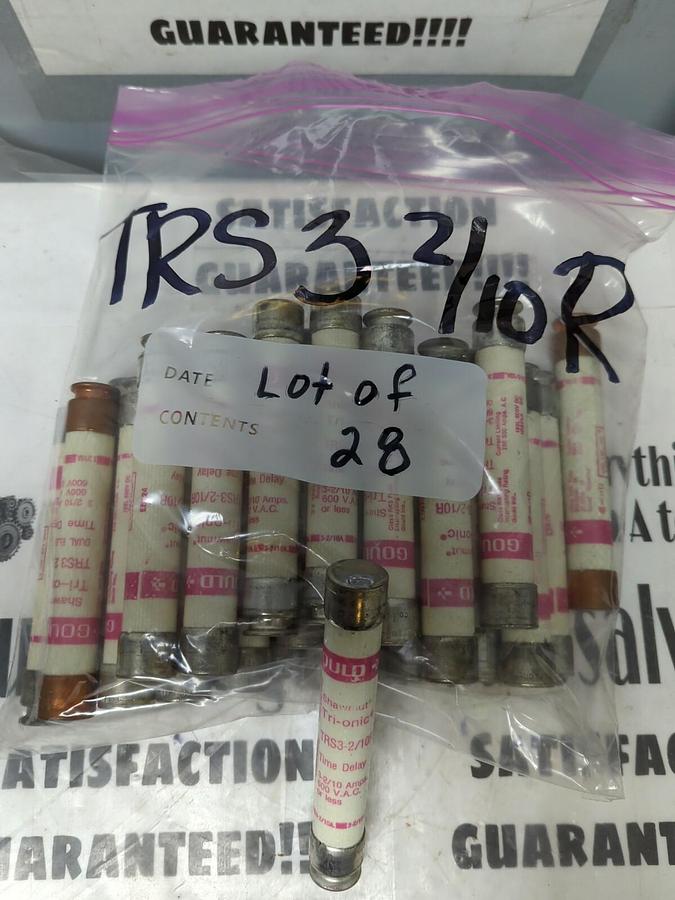 GOULD SHAWMUT,TRS3-2/10R,TRI-ONIC FUSE 3-2/10 AMP 600V LOT OF 28 NOS