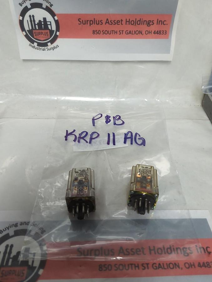 Used P&B,KRP11AG,PLUG IN RELAY 8-PIN LOT OF 2 PRE-OWNED