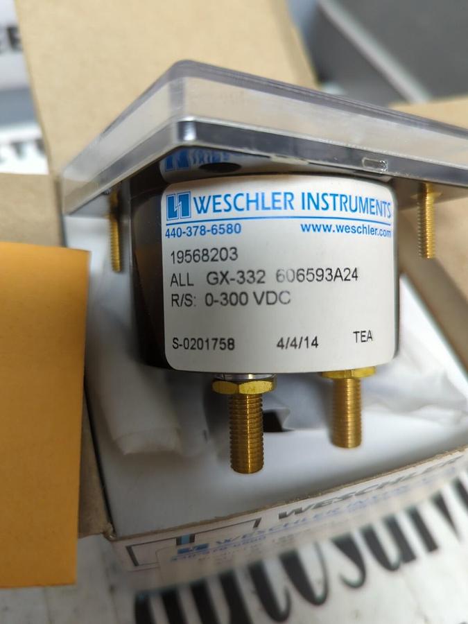 WESCHLER,19568203 ALL GX-332 606593A24 R/S: 0-300VD,PANEL METER NOS