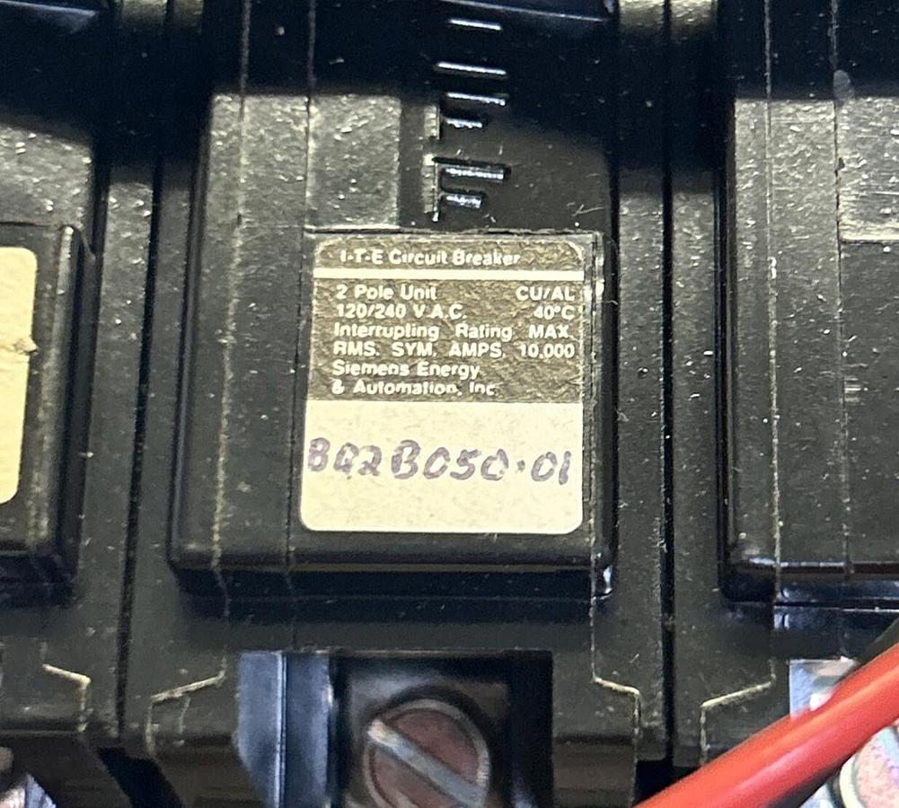 ITE,BQ2B050,CIRCUIT BREAKER 50A 120/240 2P NOS