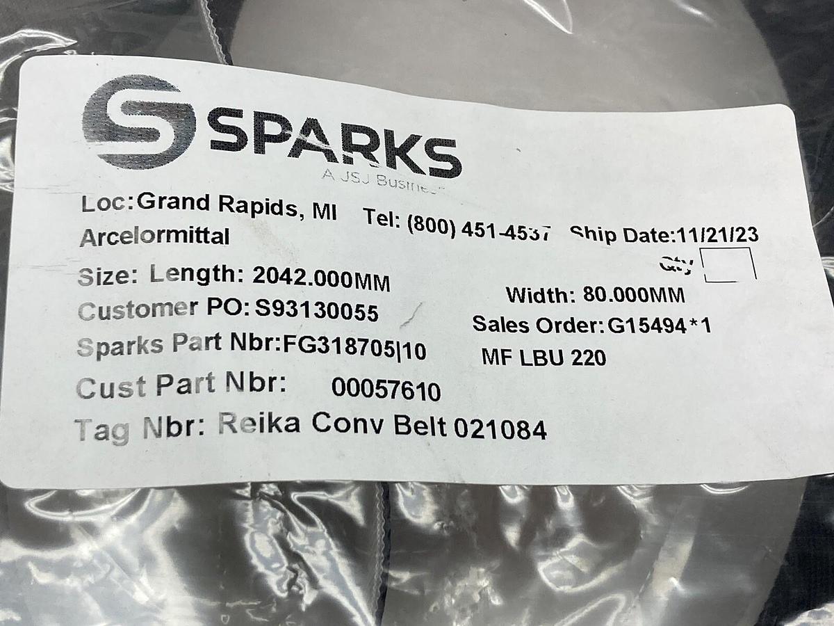 Used Sparks Belting Company,W,2042,80,Conveyor Belt