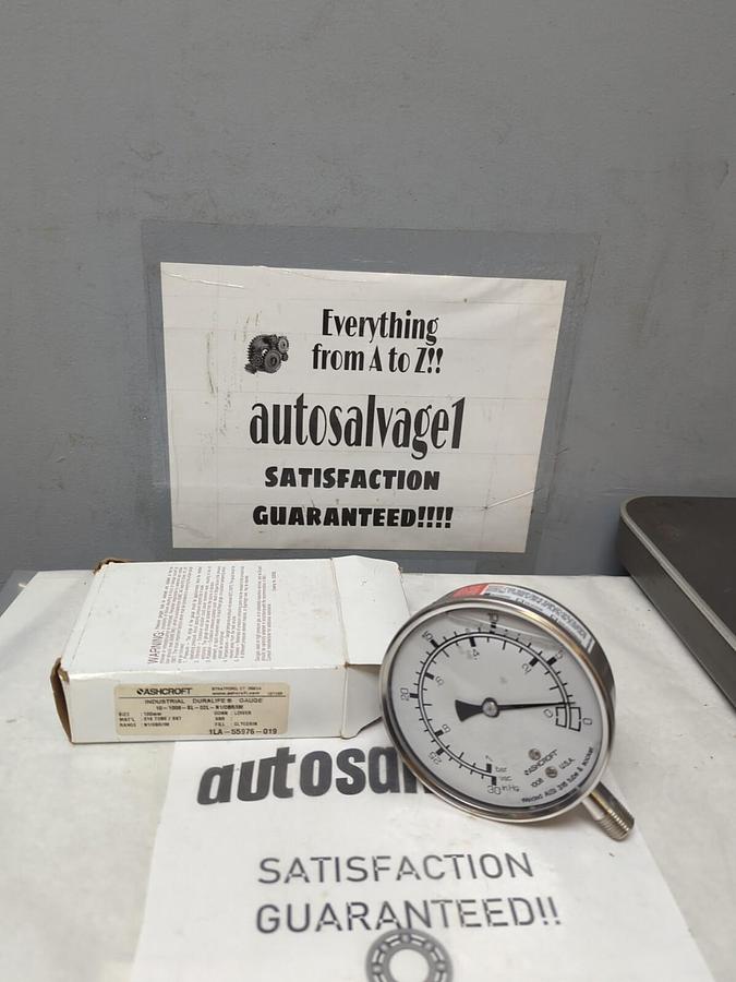 ASHCROFT,10-1008-SL-02L-N1/0BR/IM,100MM GAUGE STAINLESS STEEL NOS