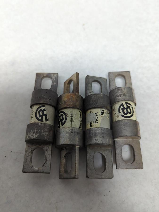 Used COOPER BUSSMANN,FWH-60B,SEMI-CONDUCTOR 60 AMP FUSE LOT OF 4 PRE-OWNED