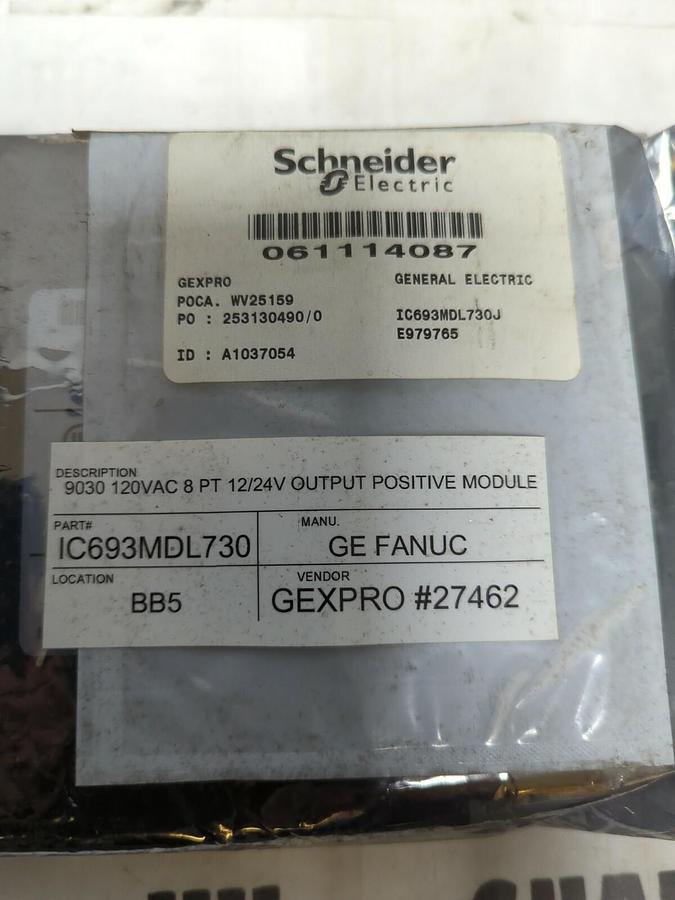 Used GE FANUC,IC693MDL730,OUTPUT MODULE 9030 120VAC/8 PT/12/24V REFURBISHED