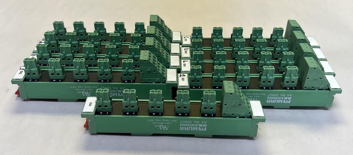 Used MURR ELEKTRONIK,55607,DISTRIBUTOR AS-I AND EXTERN POWER LOT OF 9
