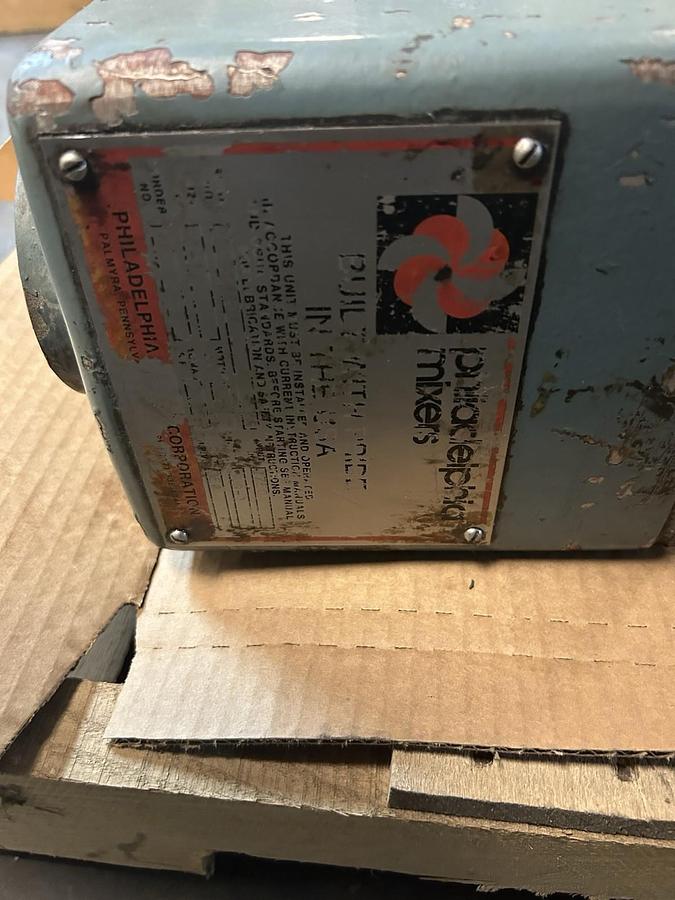 Used PHILADELPHIA MIXER,1/2HP,MIXER 3PH 208-230/460V