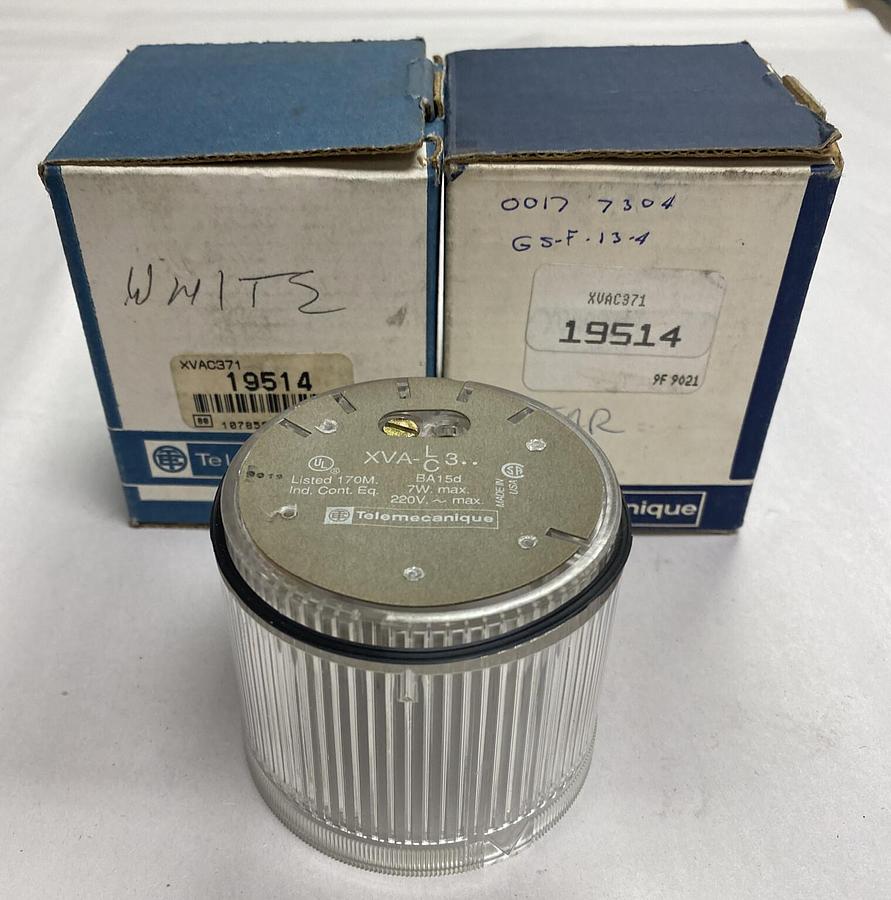 Telemecanique,19514 XVAC371,Clear Stack Light Lot Of 2 NOS