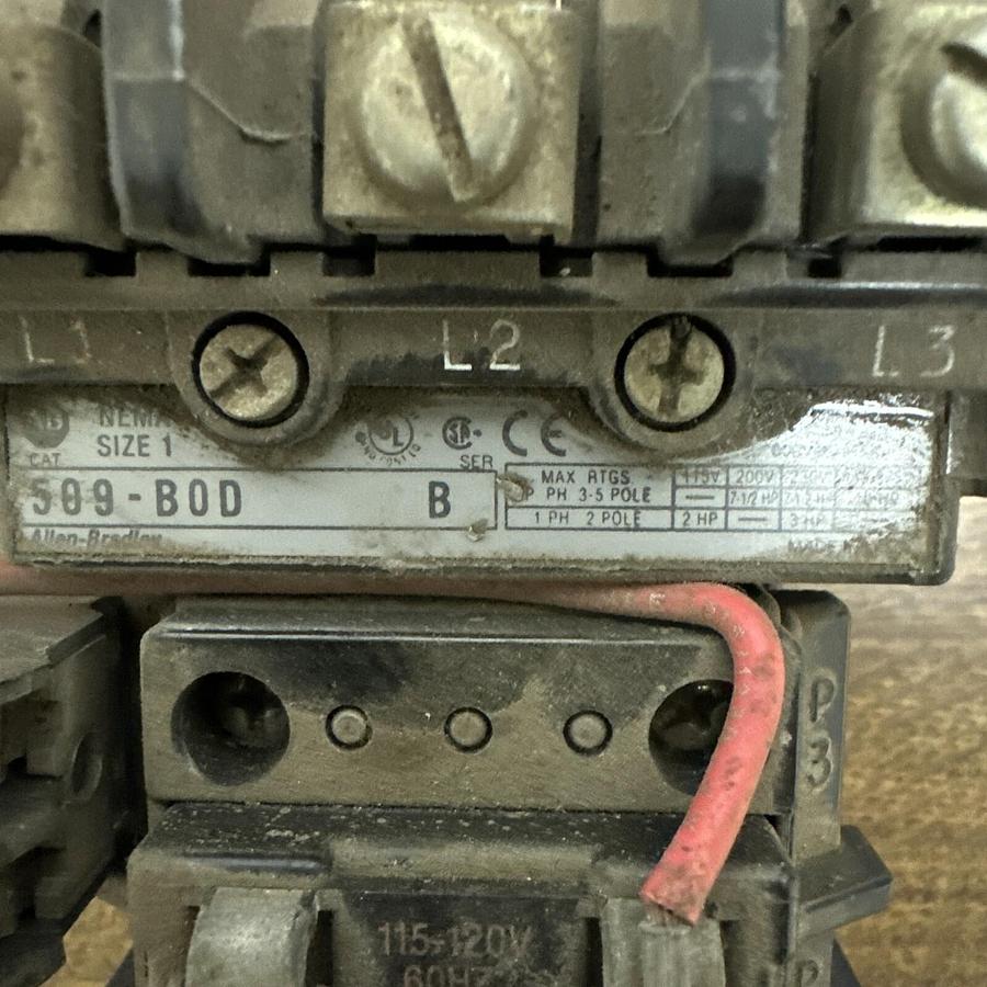 Used Allen-Bradley,509-B0D,Ser B Starter Nema Size 1