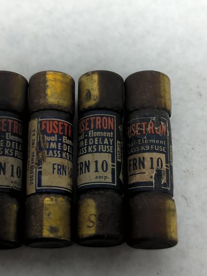 Used COOPER BUSSMANN,FRN-10,FUSETRON 10 AMP FUSE LOT OF 4 PRE-OWNED