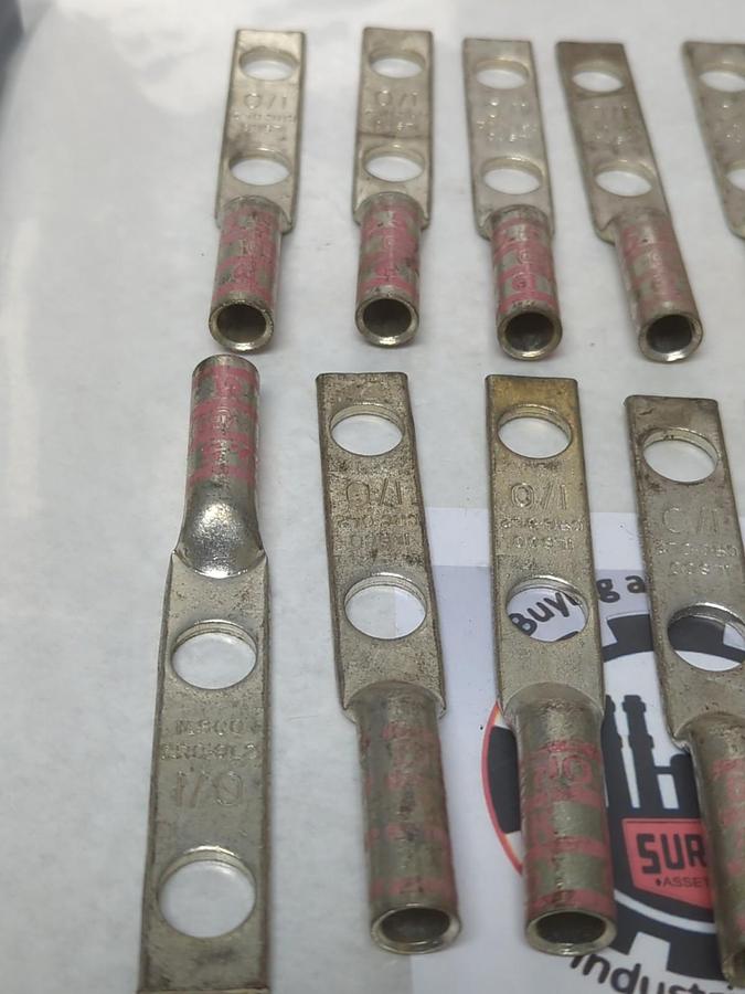 ILSCO,CRC-OL2,COMPRESSION LUG 2-HOLE PINK DIE 5 LOT OF 12 NOS