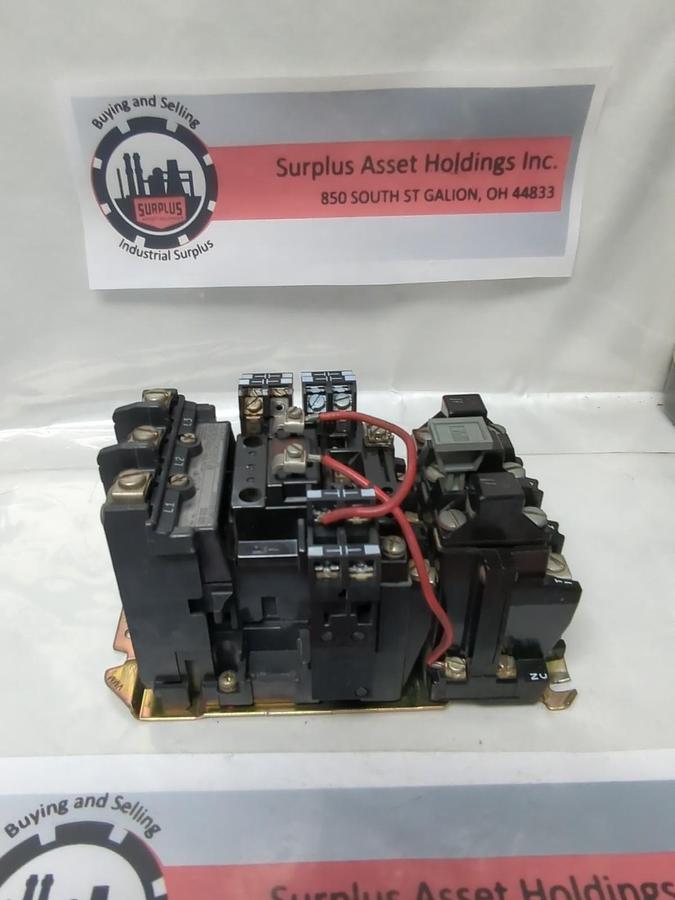 Used ALLEN BRADLEY,509-B0D,MOTOR STARTER SIZE 1 SER B 27 AMP PRE-OWNED