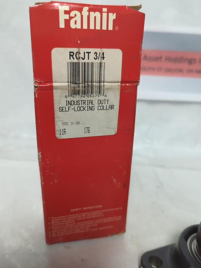 FAFNIR,RCJT 3/4,2-BOLT FLANGE BEARING WITH LOCKING COLLAR 3/4 INCH BORE NOS