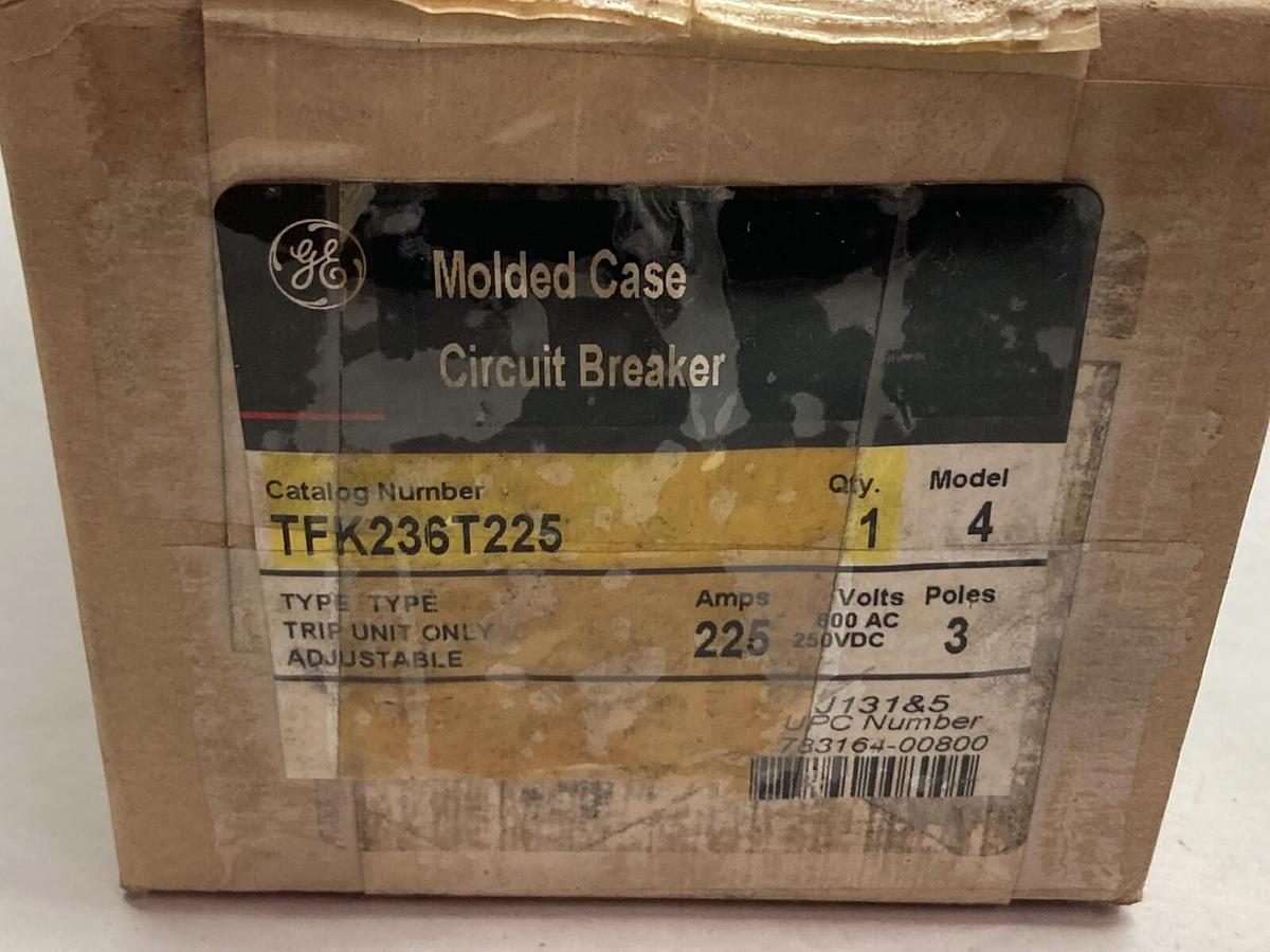 Used General Electric,TFK236T225,3-Pole Trip Unit 225A Model 4