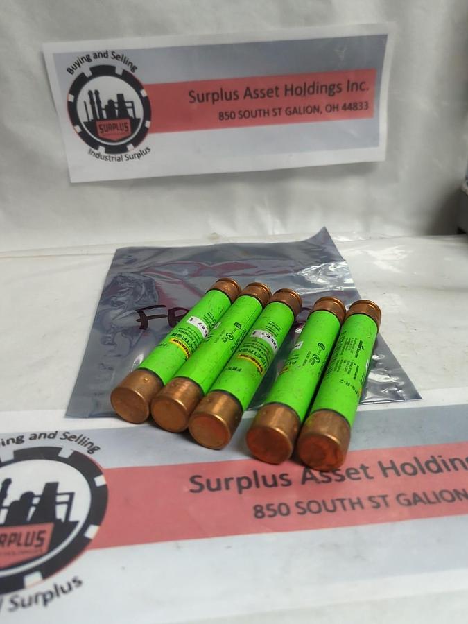 Used COOPER BUSSMANN,FRS-R-2,FUSETRON 2 AMP FUSE LOT OF 5 PRE-OWNED