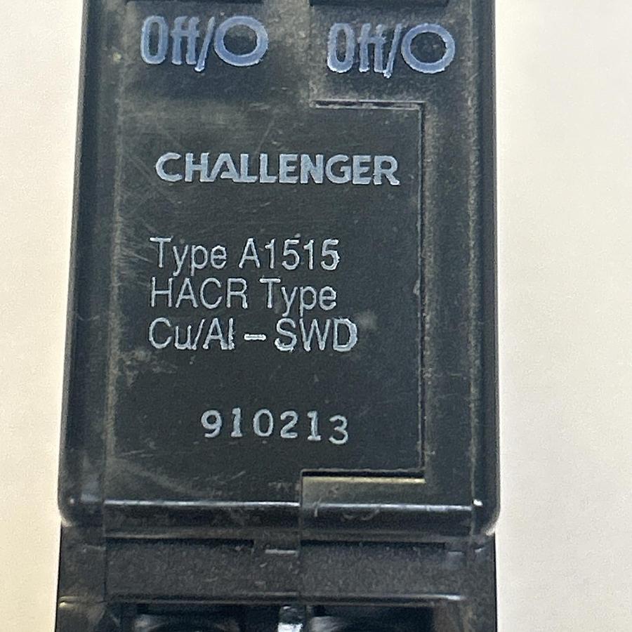 Used CHALLENGER,A1515,TANDEM CIRCUIT BREAKER 15A 120/240V 2P