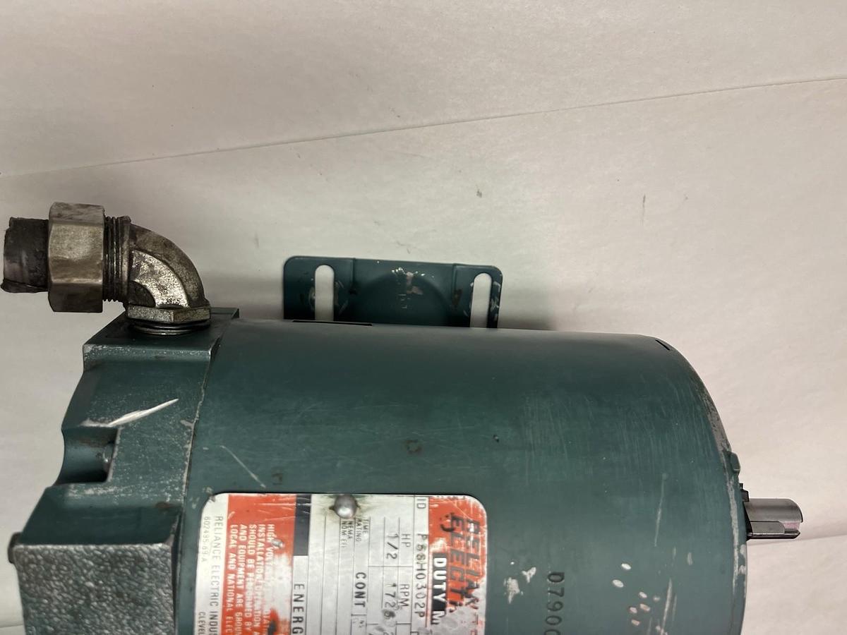 Used RELIANCE,P56H0302P,DUTY MASTER S-2000 MOTOR 1/2HP 3PH 1725RPM AB56