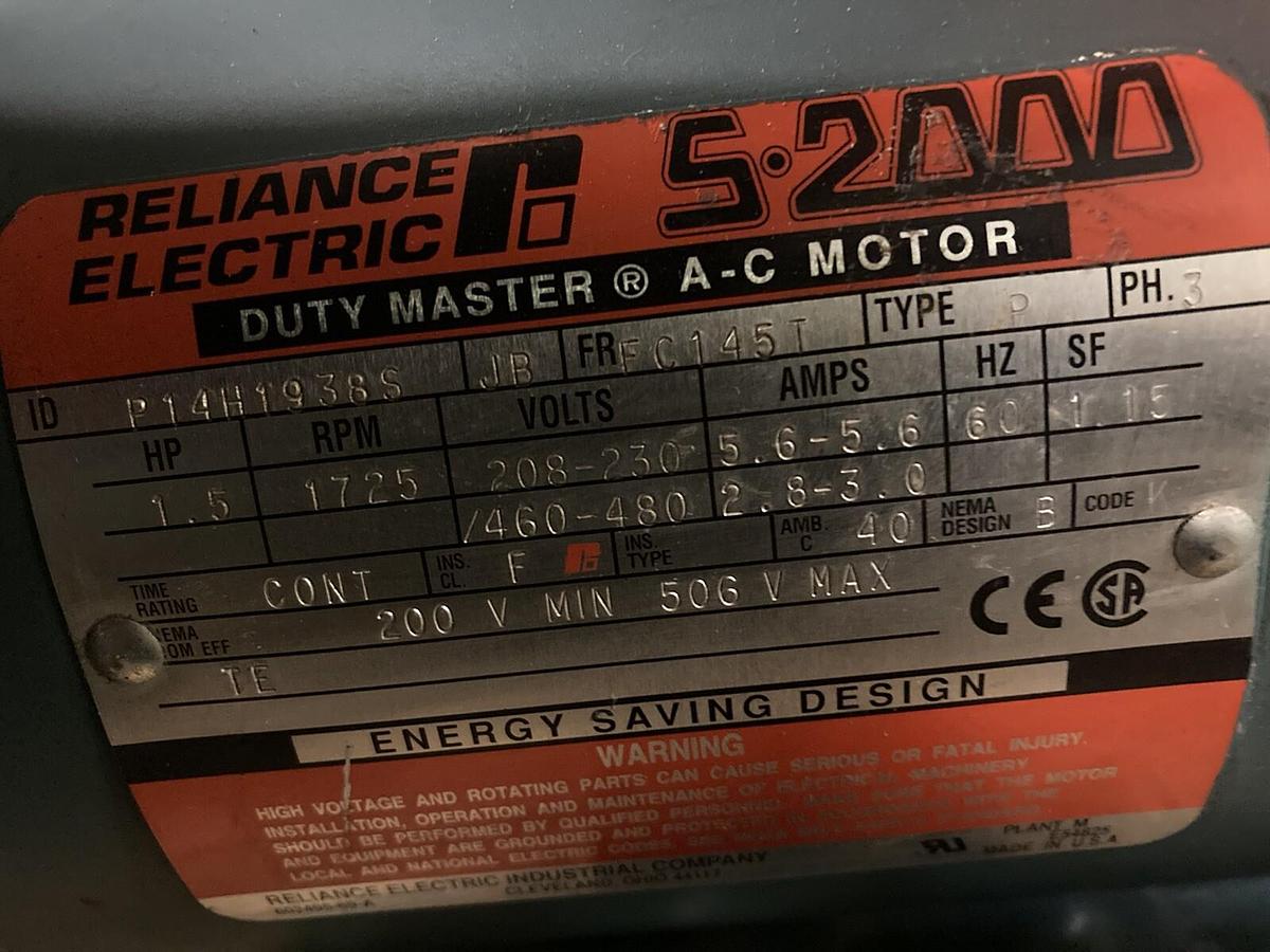 Reliance,P14H1938S JB/602455-18-B,1.5 Hp Brake Motor 1725RPM  208-230/460V