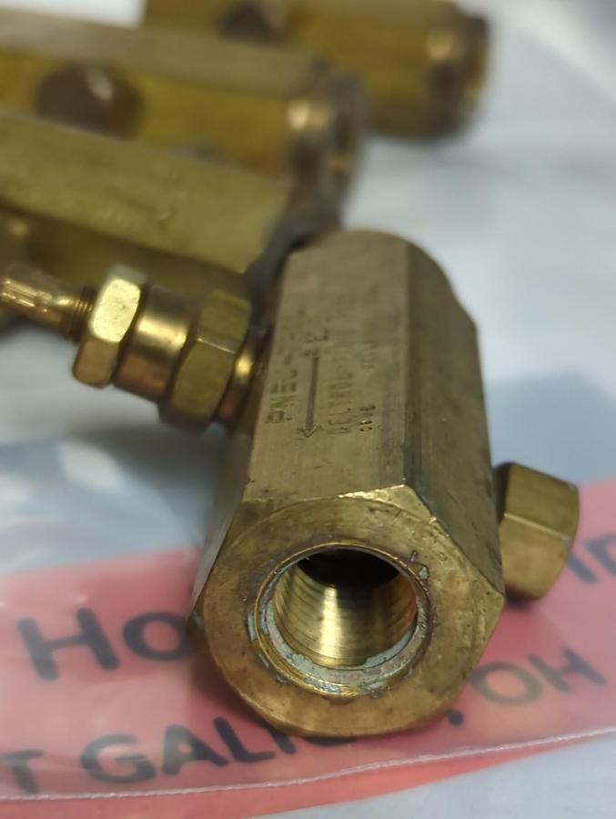 Used DELTROL,F20B,PNEU-TROL 3/8 INCH FLOW CONTROL VALVE LOT OF 9 PRE-OWNED