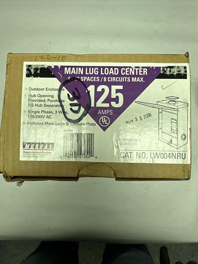 Used Murray,LW004NRU,125 Amp Main Load Center Outdoor Enclosure