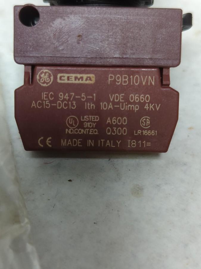 GENERAL ELECTRIC,P9XPNRGN10N0,PUSH BUTTON STD PBS RED NOS