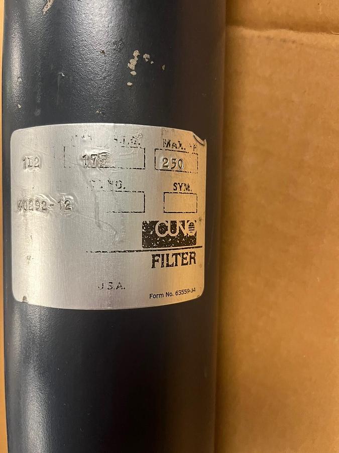 Used CUNO,40292-12,1B2 FILTER 175 PSI 3/4" NPT