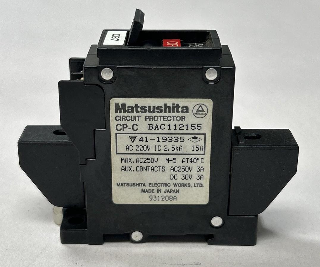 Used MATSUSHITA,BAC112155,CIRCUIT PROTECTOR 15A 220V